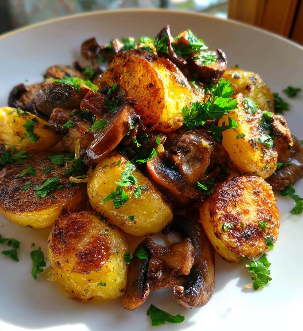 Breakfast Roasted Potatoes with Mushrooms
