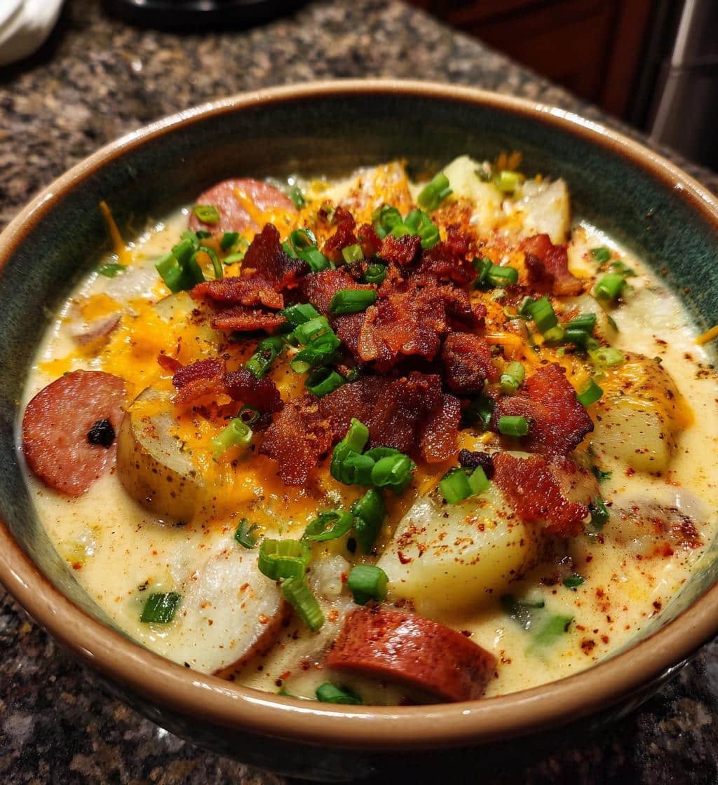 Hearty Cajun Loaded Potato Soup Recipe With Bold 4-Key Flavors 4 Cajun loaded potato soup - detail 1
