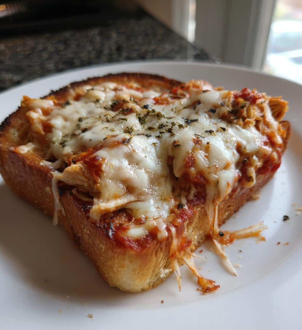 Cheesy Chicken Garlic Parm Toast