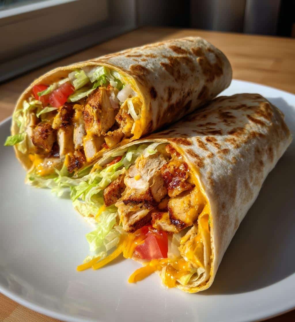 Cheesy Garlic Chicken Wraps
