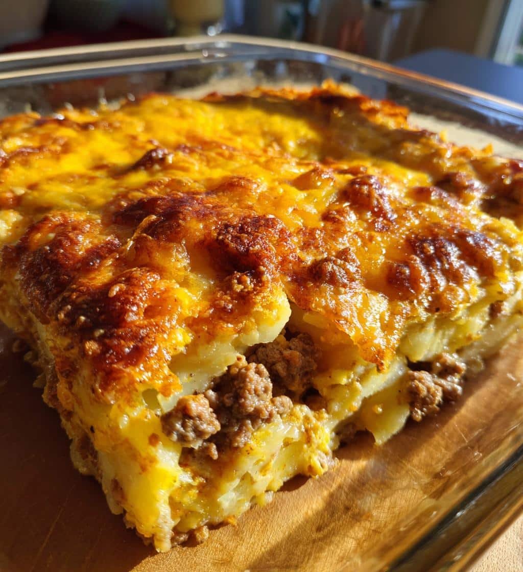 Cheesy Hamburger Potato Casserole