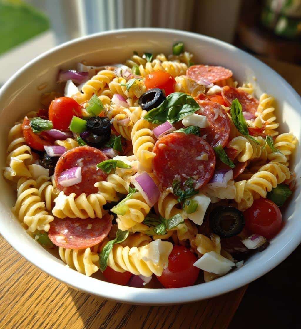 Classic Italian Pasta Salad with Pepperoni - detail 1
