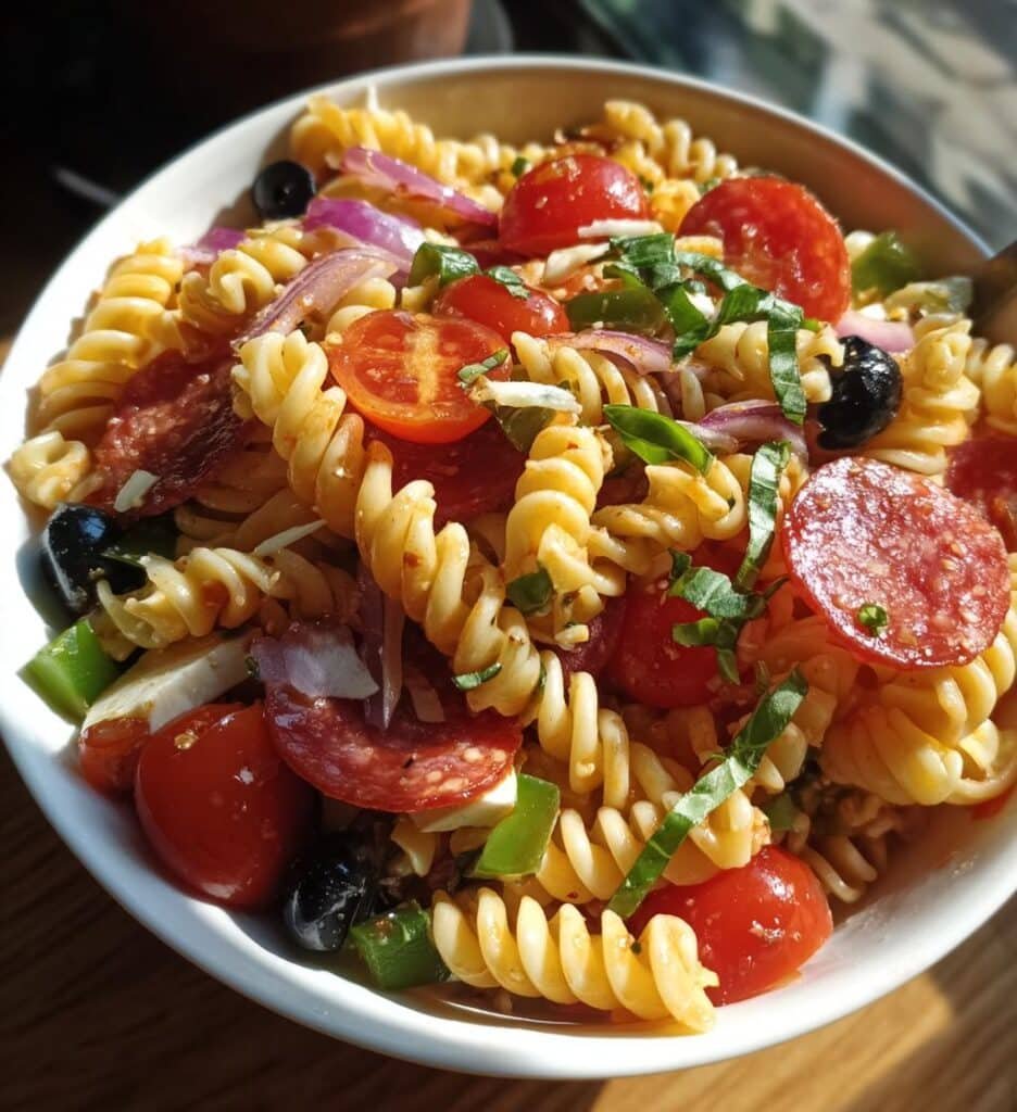 Classic Italian Pasta Salad with Pepperoni