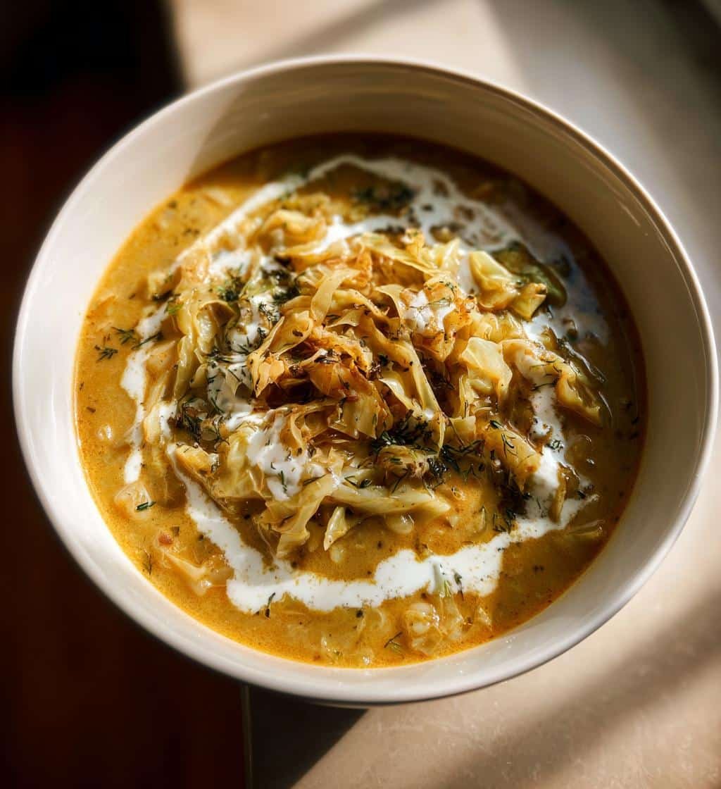 Creamy Cabbage White Bean Soup