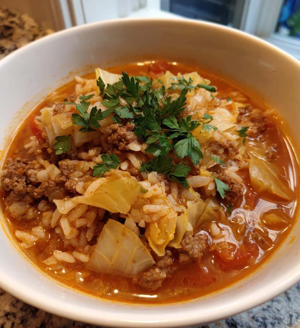 Crockpot Cabbage Roll Soup