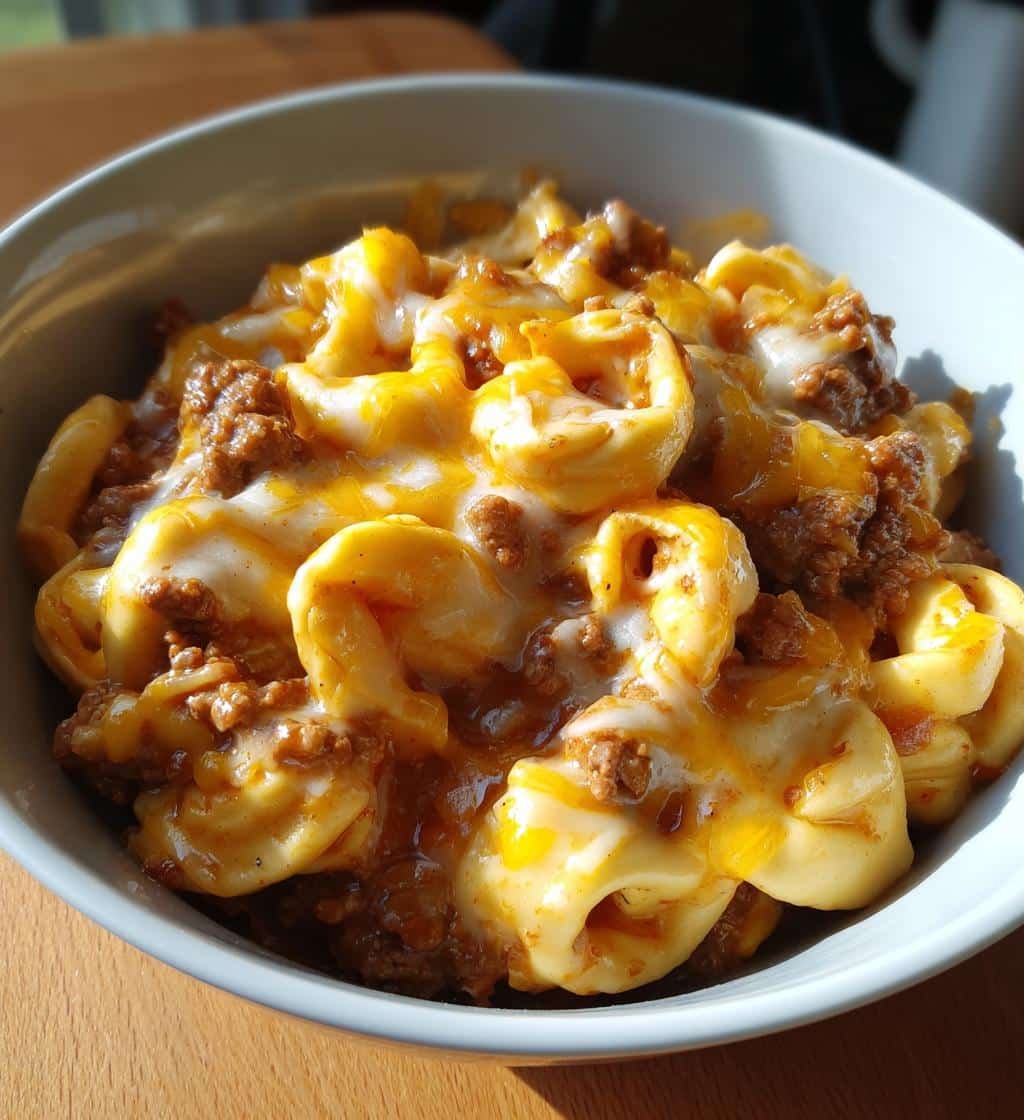Crockpot Creamy Ranch Beef Tortellini