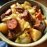 Crockpot Cubed Steak Cabbage, Sausage, and Potatoes