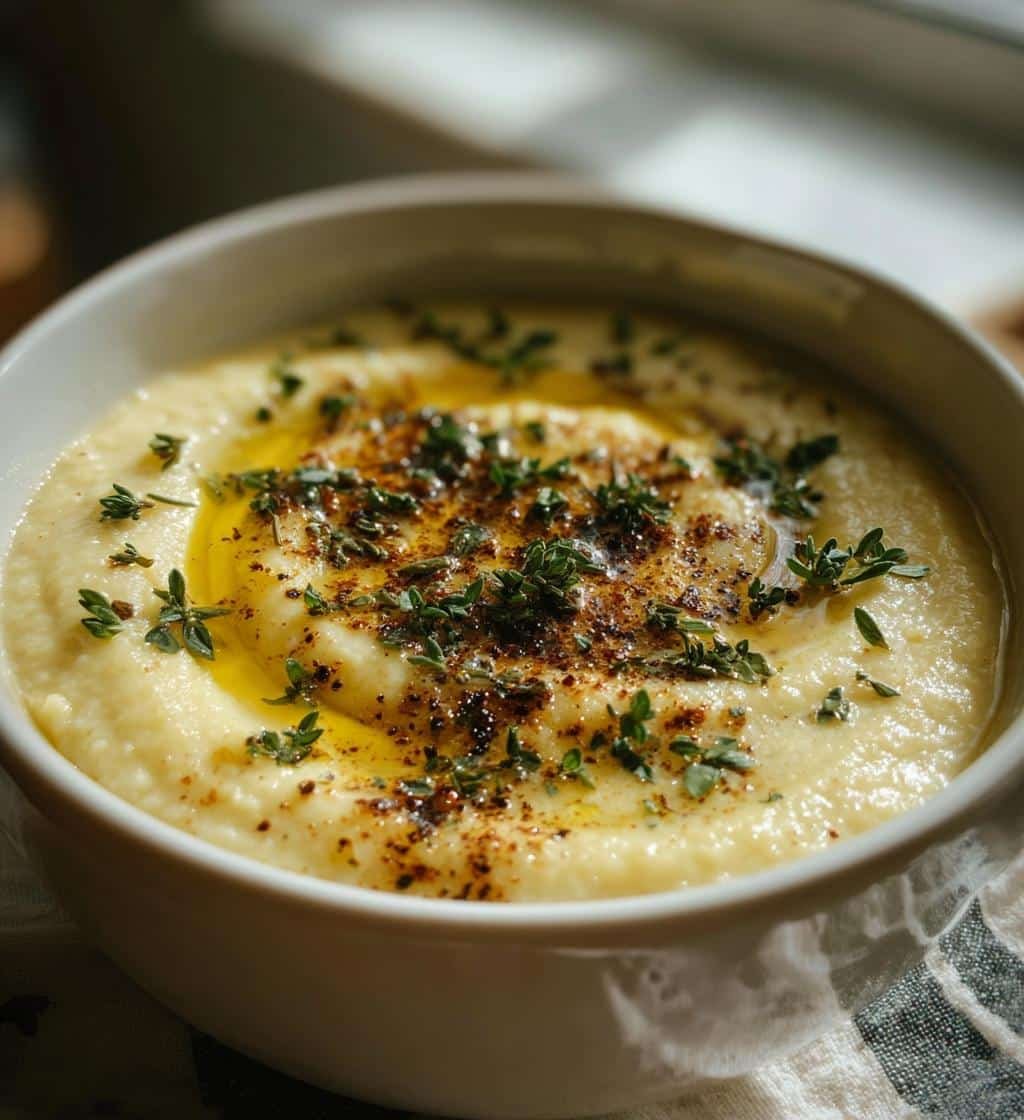 Crockpot Roasted Garlic & Cauliflower Soup - detail 1