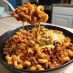 Crockpot Sloppy Cheeseburger Pasta