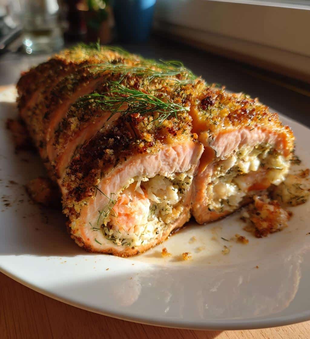 Delicious Crab & Shrimp Stuffed Salmon - detail 1