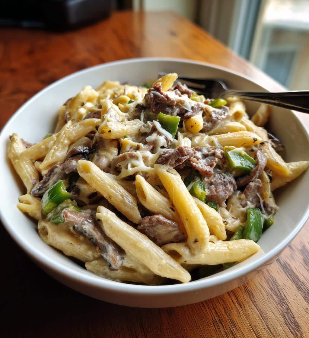Mouthwatering Crockpot Philly Cheesesteak Pasta 4 Delicious Crockpot Philly Cheesesteak Pasta - detail 1
