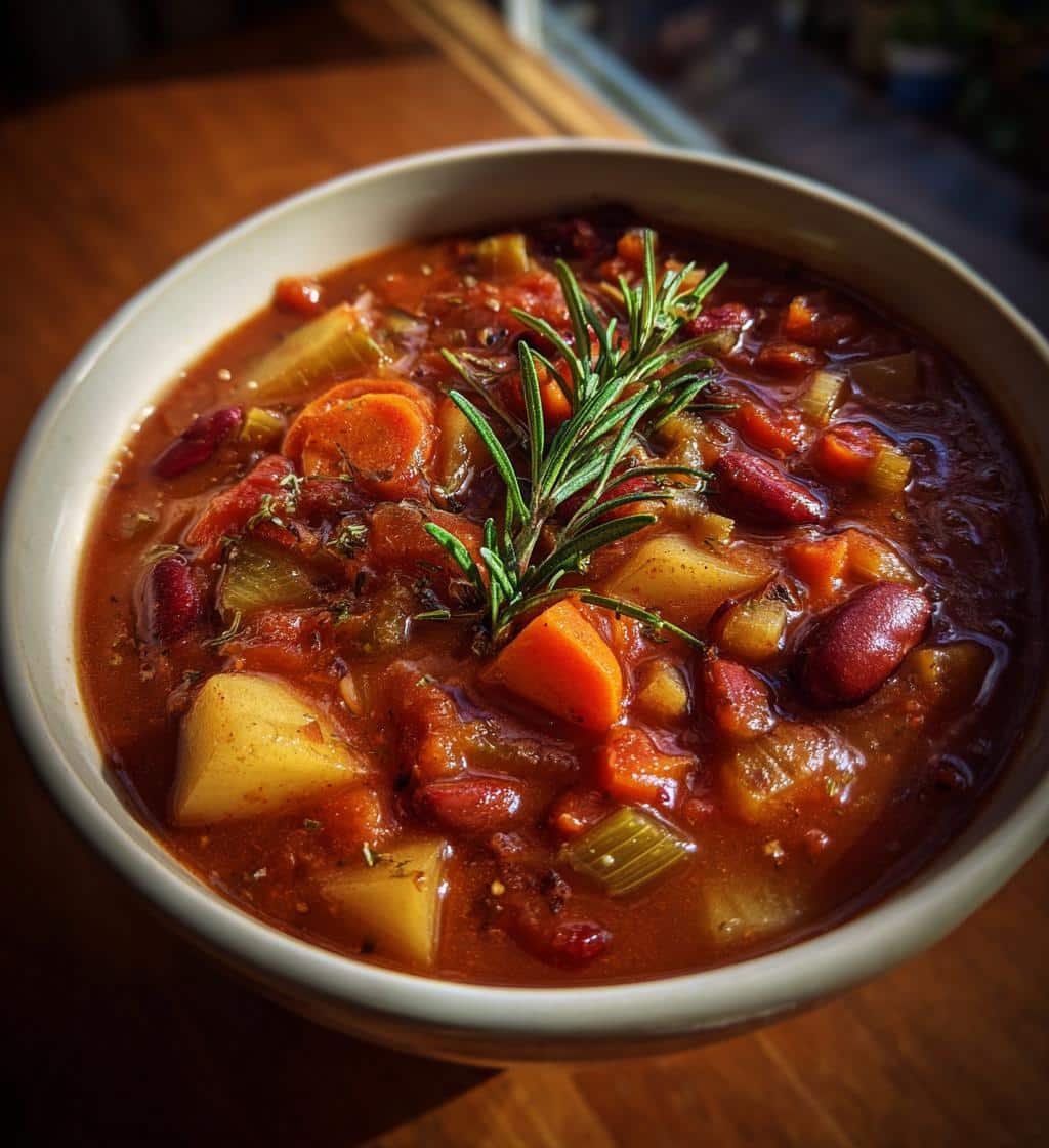 Delicious Crockpot Winter Vegetable & Bean Stew - detail 1