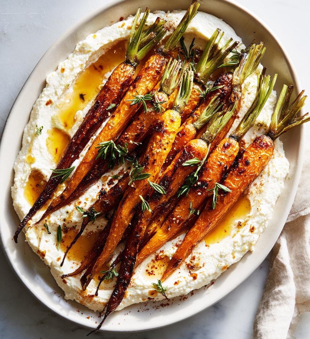 Delicious Roasted Carrots with Whipped Ricotta and Hot Honey