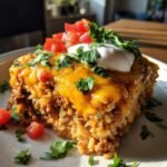 Easy Cheesy Ground Beef Taco Rice Bake
