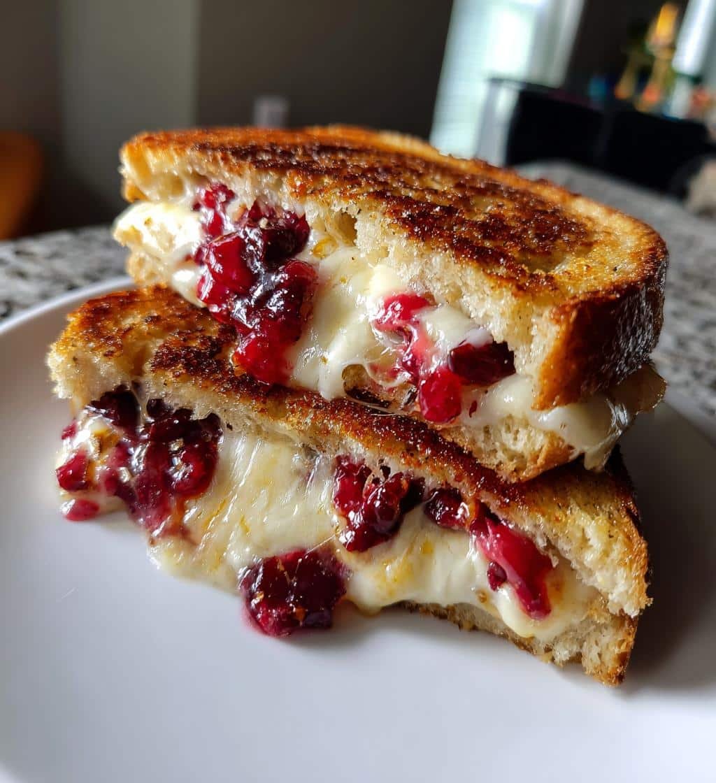 Easy Cranberry Brie and Mozzarella Grilled Sandwich - detail 1