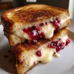Easy Cranberry Brie and Mozzarella Grilled Sandwich