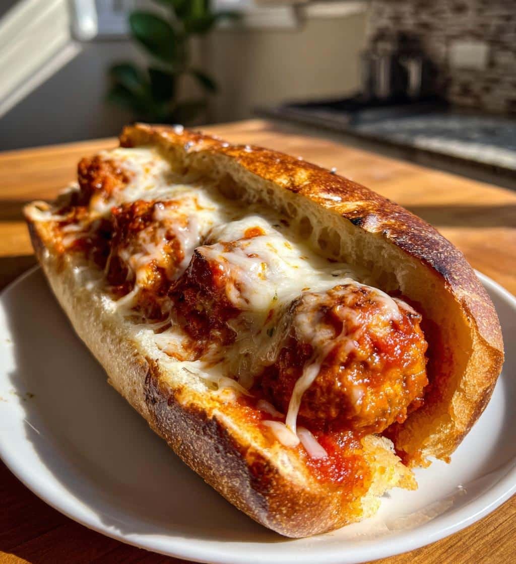 Garlic bread meatball subs