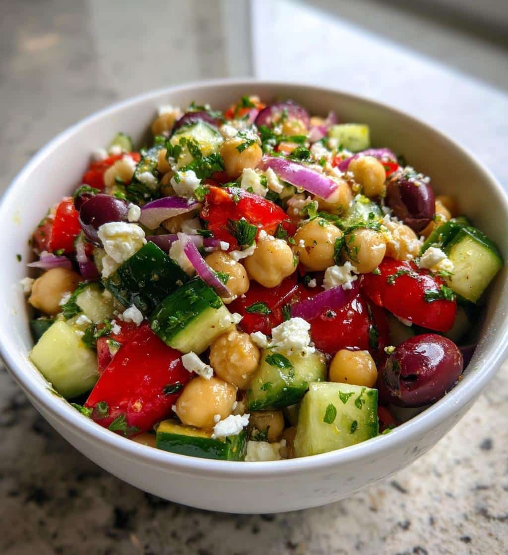 15-Minute Greek Chickpea Salad That Will Blow Your Mind 4 Greek Chickpea Salad - detail 1