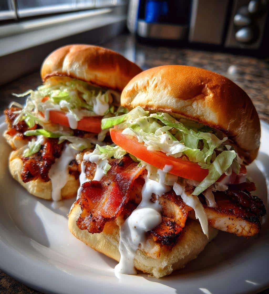 Grilled chicken bacon ranch sliders