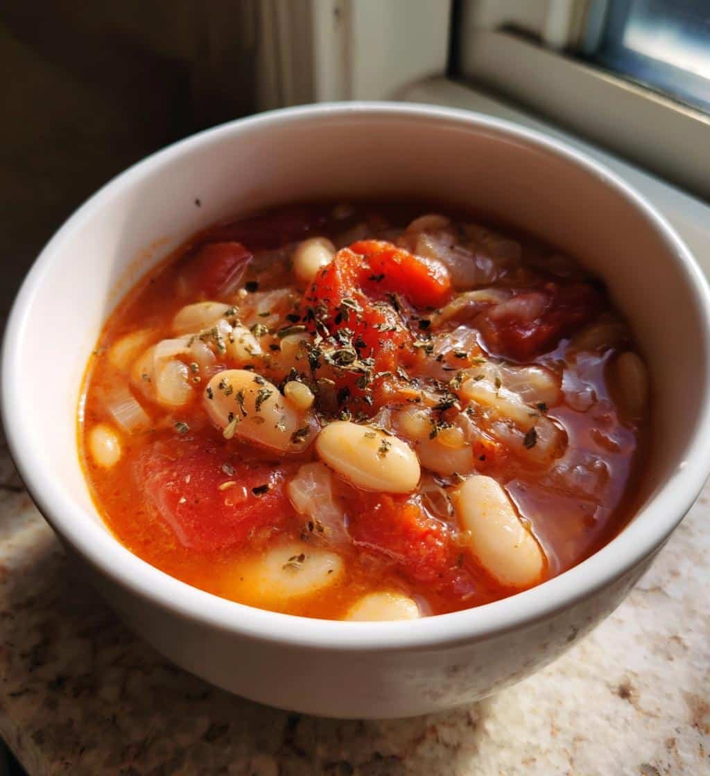 Healthy 5-Ingredient Tomato White Bean Soup