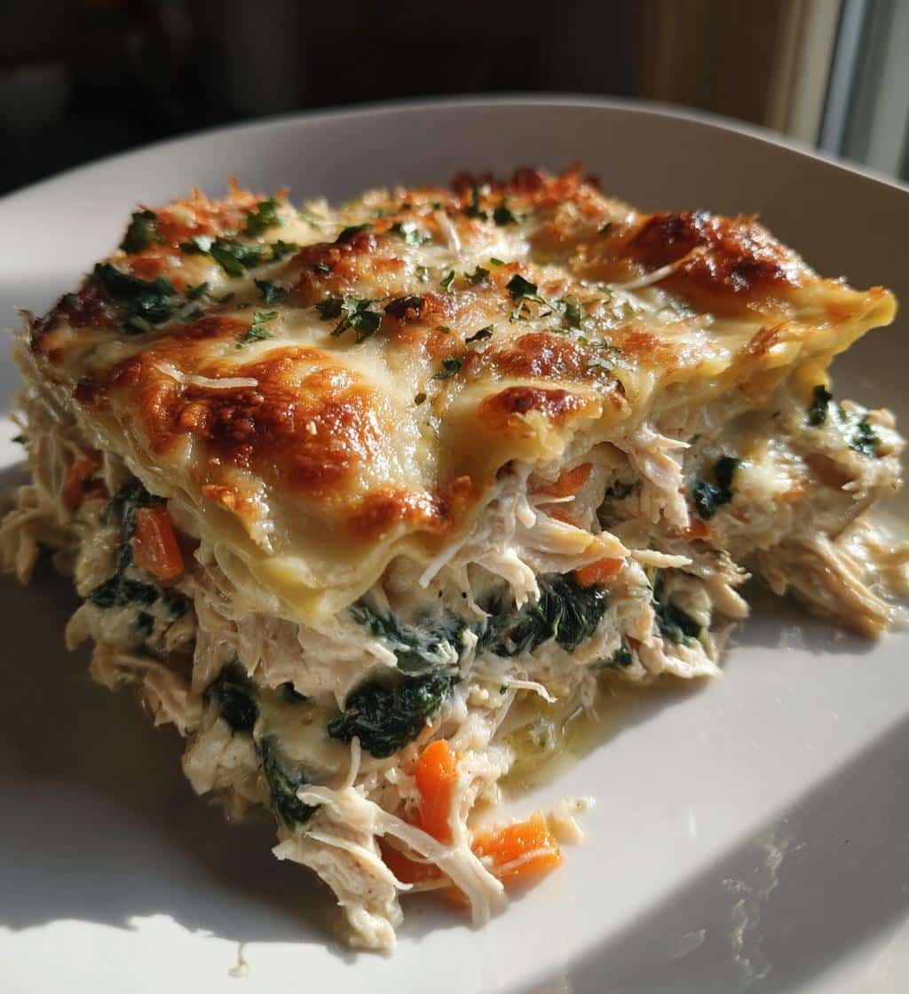Healthy Alfredo Chicken Lasagna