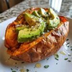 Healthy Baked Sweet Potato with Avocado & Lime