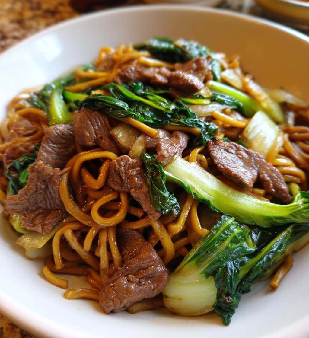 Healthy Beef and Bok Choy Chow Mein
