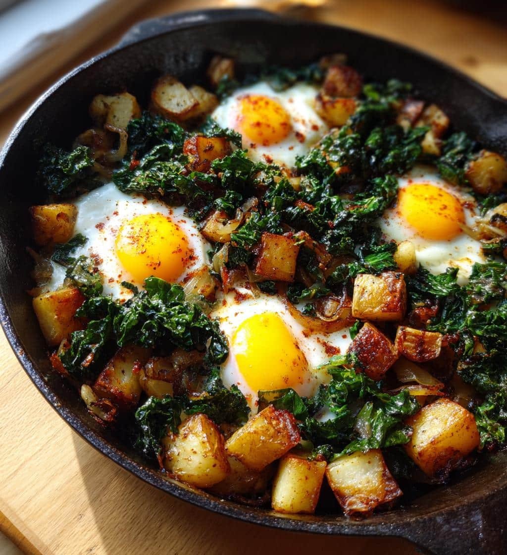 Healthy Breakfast Potato & Kale Skillet - detail 1