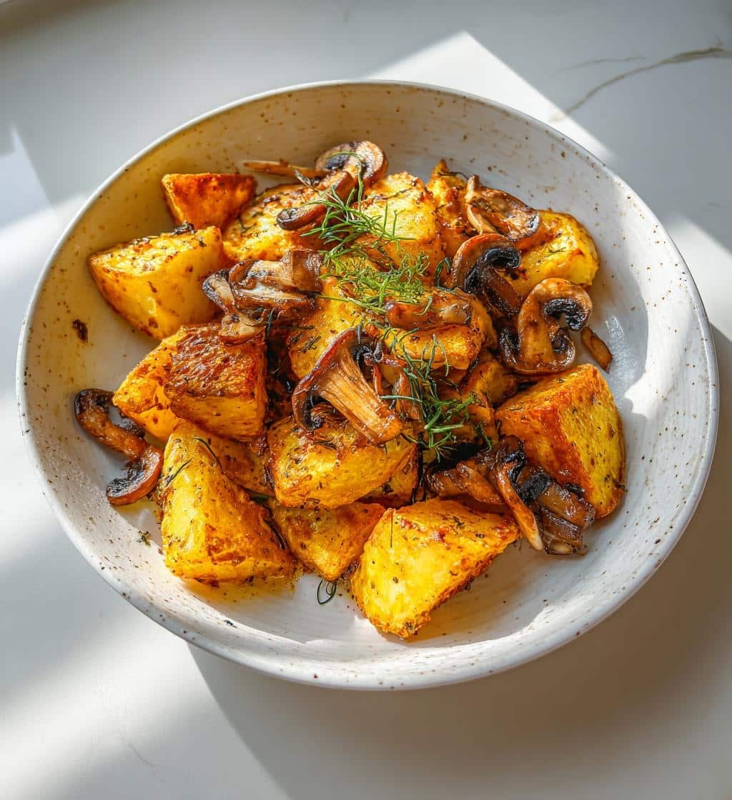 Healthy Breakfast Roasted Potatoes with Mushrooms - detail 1
