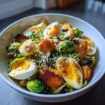 Healthy Brussels Sprouts Caesar Egg Salad