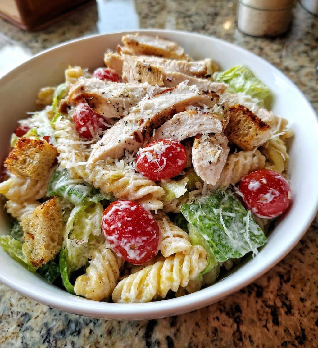 Irresistible Healthy Chicken Caesar Pasta Salad in 30 Minutes 4 Healthy Chicken Caesar Pasta Salad - detail 1