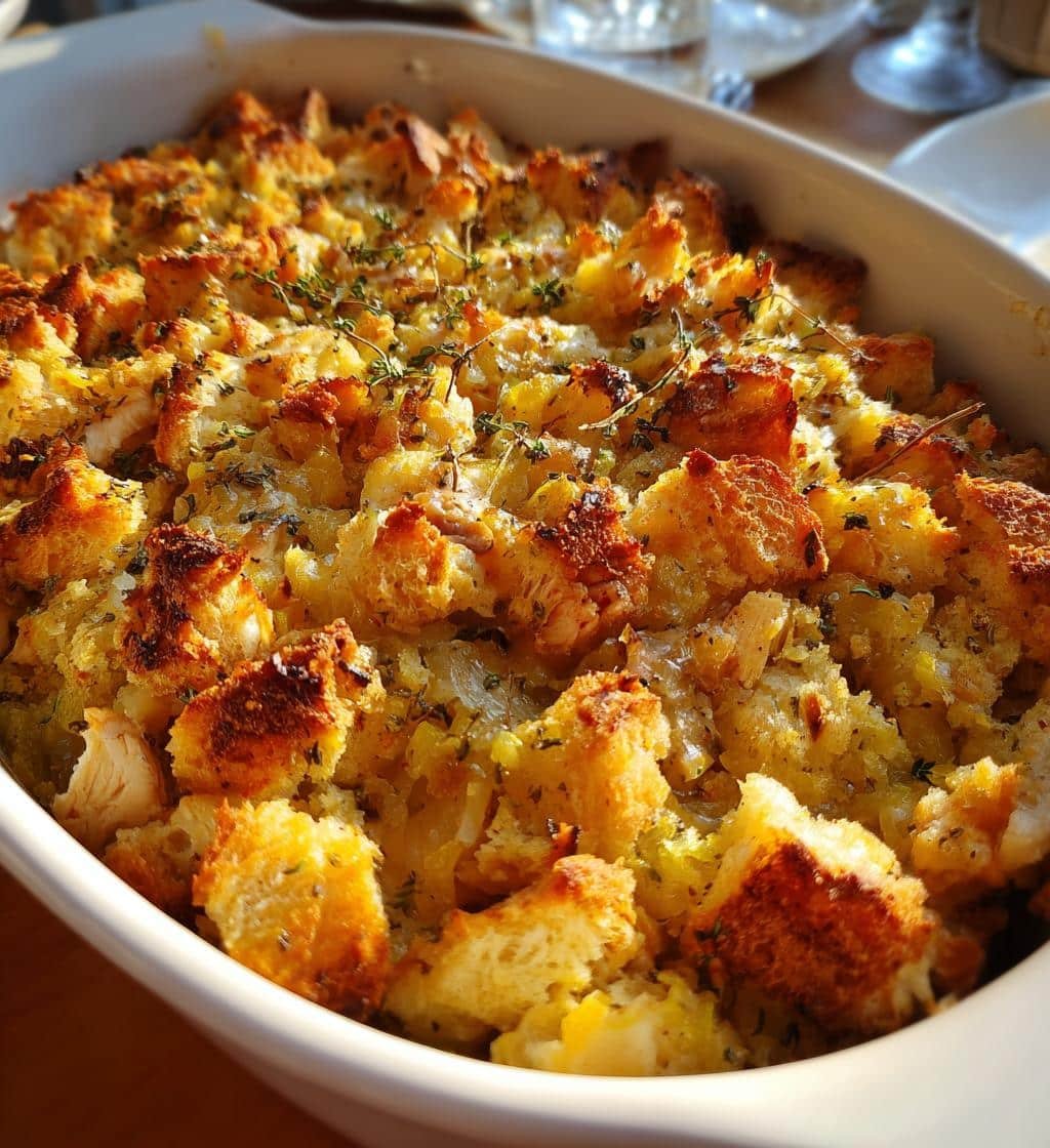 Healthy Chicken Dressing Casserole