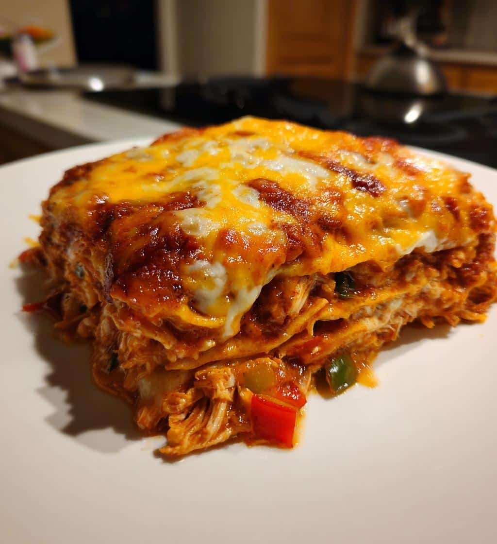 Healthy Chicken Enchilada Lasagna