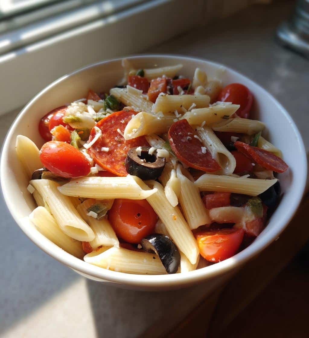 Healthy Classic Italian Pasta Salad with Pepperoni - detail 1