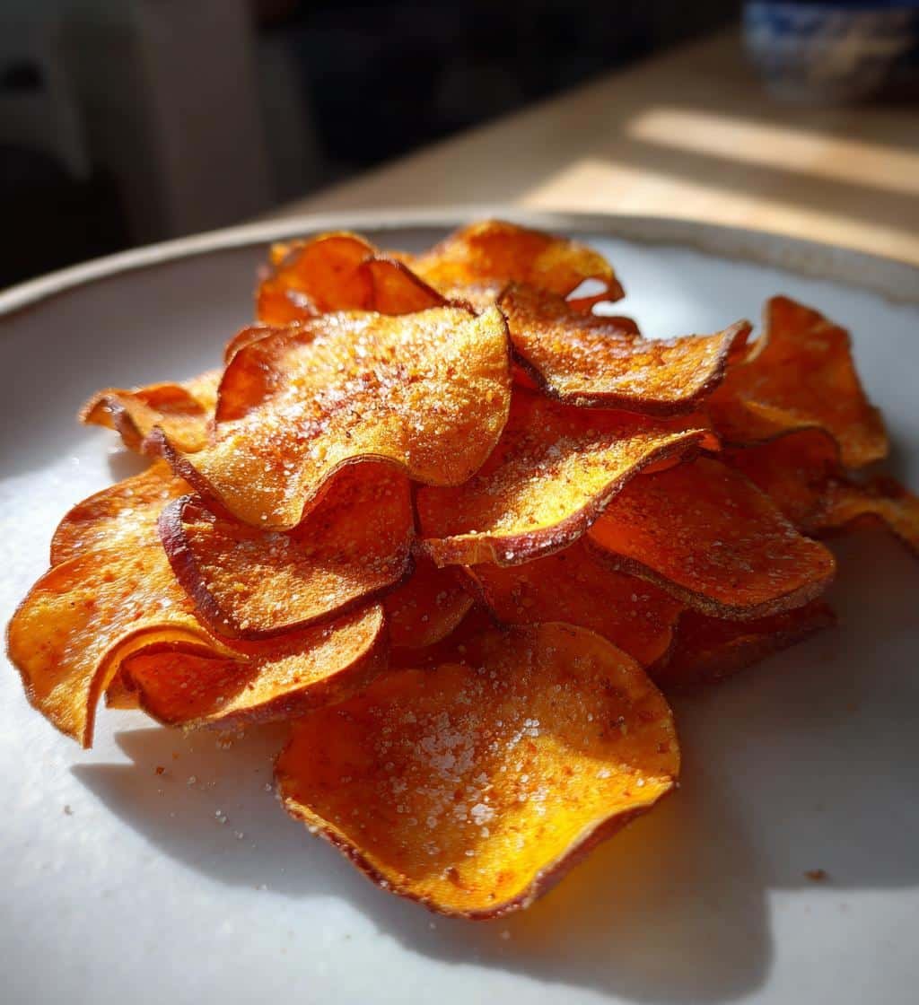 Delicious Crispy 2-Ingredient Healthy Sweet Potato Chips That Crunch Perfectly 4 Healthy Crispy Sweet Potato Chips - detail 1