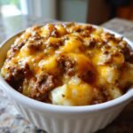 Healthy Crockpot Beefy Cheesy Potatoes