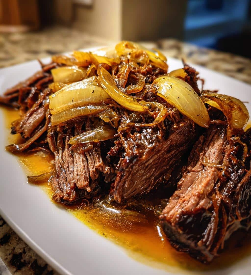 Healthy Crockpot Caramelized Onion Pot Roast - detail 1