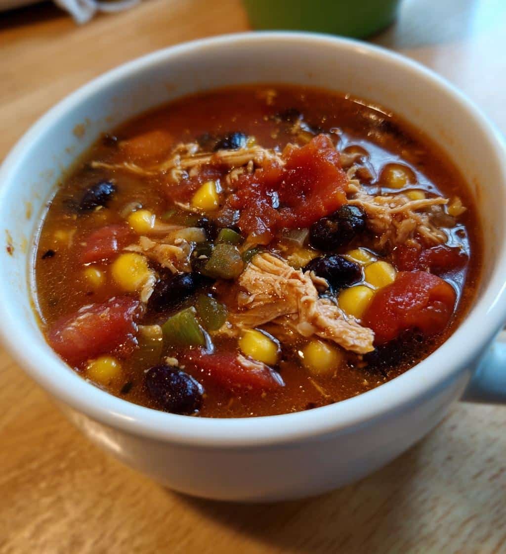 Healthy Crockpot Chicken Taco Soup - detail 1