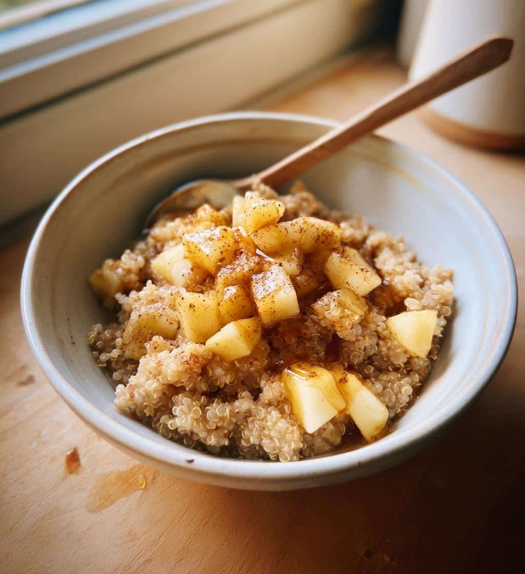 Healthy Crockpot Cinnamon Apple Quinoa Breakfast Bowls
