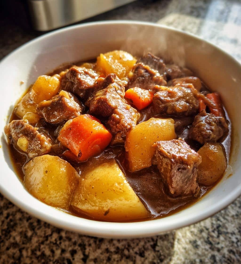 Healthy Crockpot Creamy Beef Potato Stew - detail 1