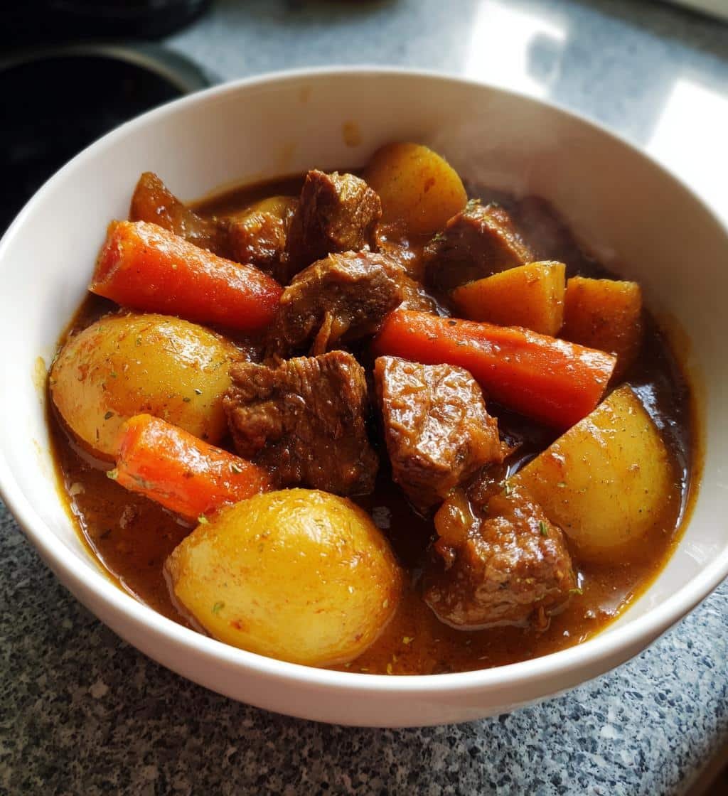 Healthy Crockpot Creamy Beef Potato Stew