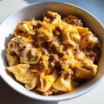 Healthy Crockpot Creamy Ranch Beef Tortellini