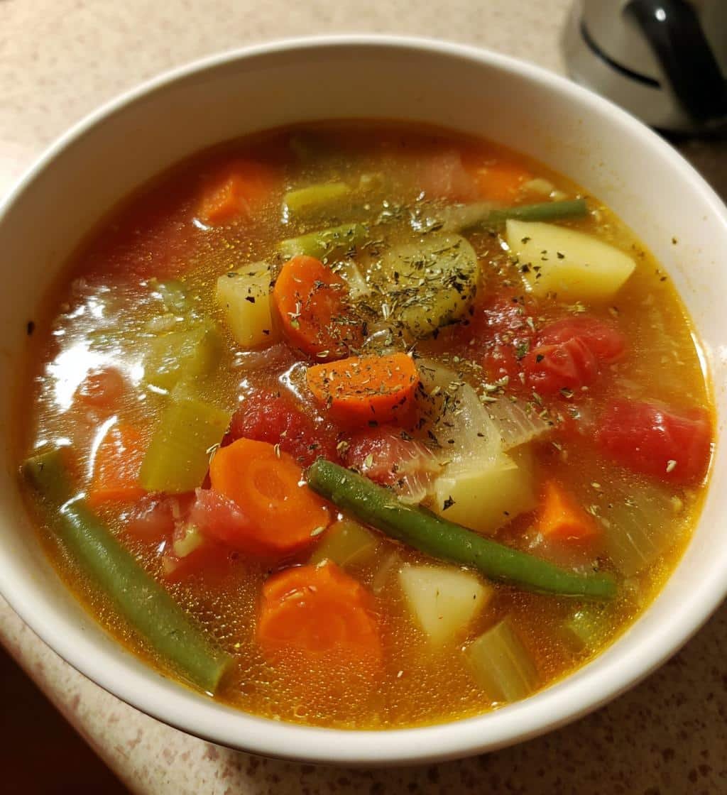 Healthy Crockpot Dump Veggie Soup - detail 1