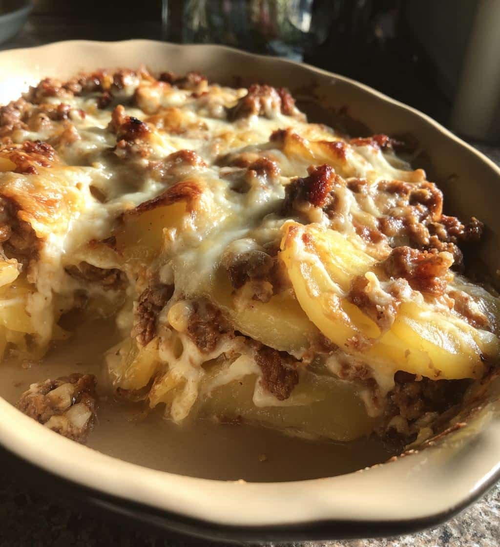 Healthy Crockpot French Onion Beef Potato Casserole