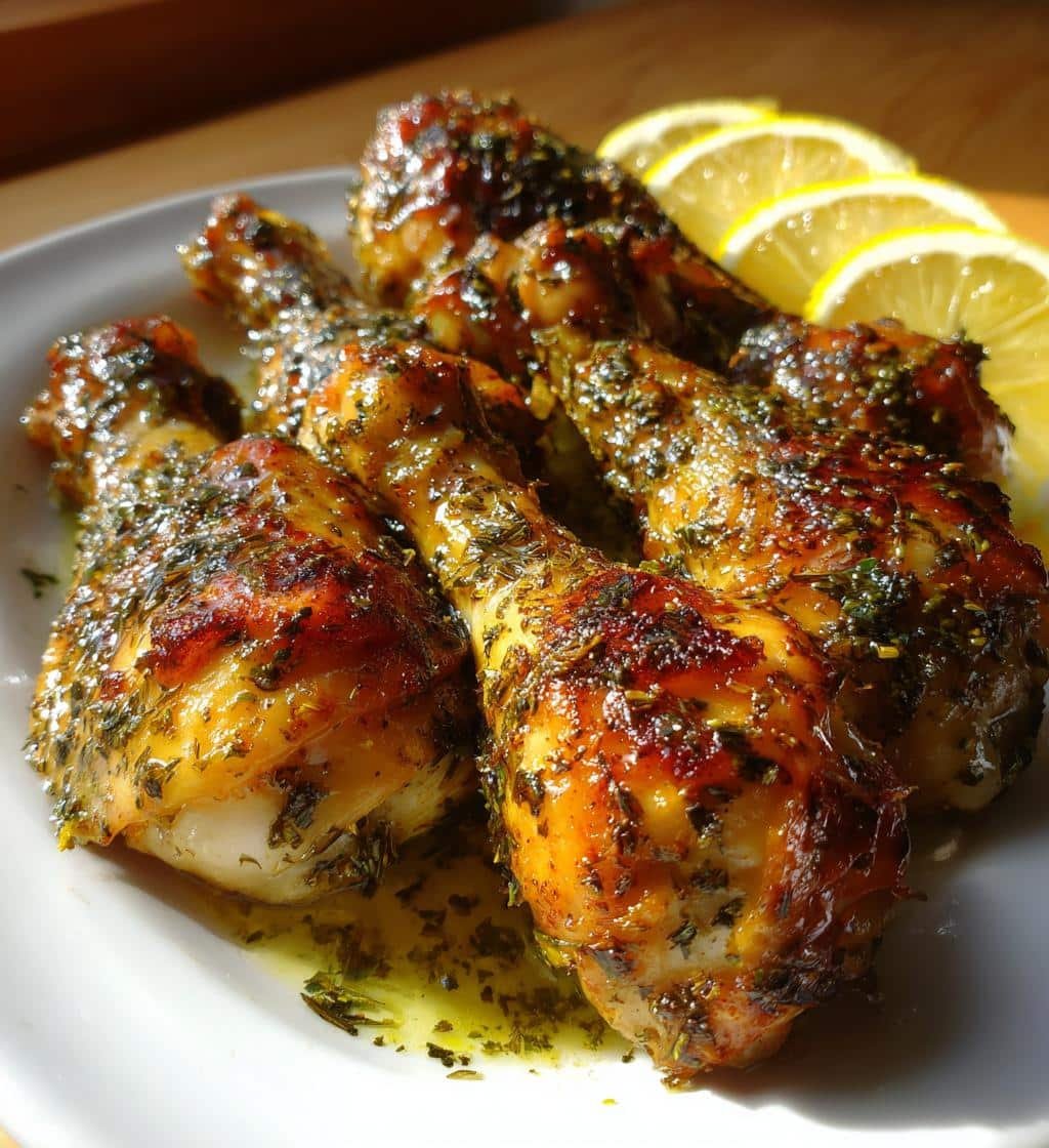 Healthy Crockpot Herb Lemon Garlic Drumsticks