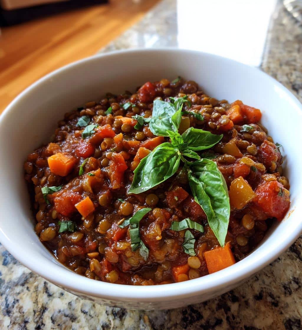 Healthy Crockpot Lentil Bolognese