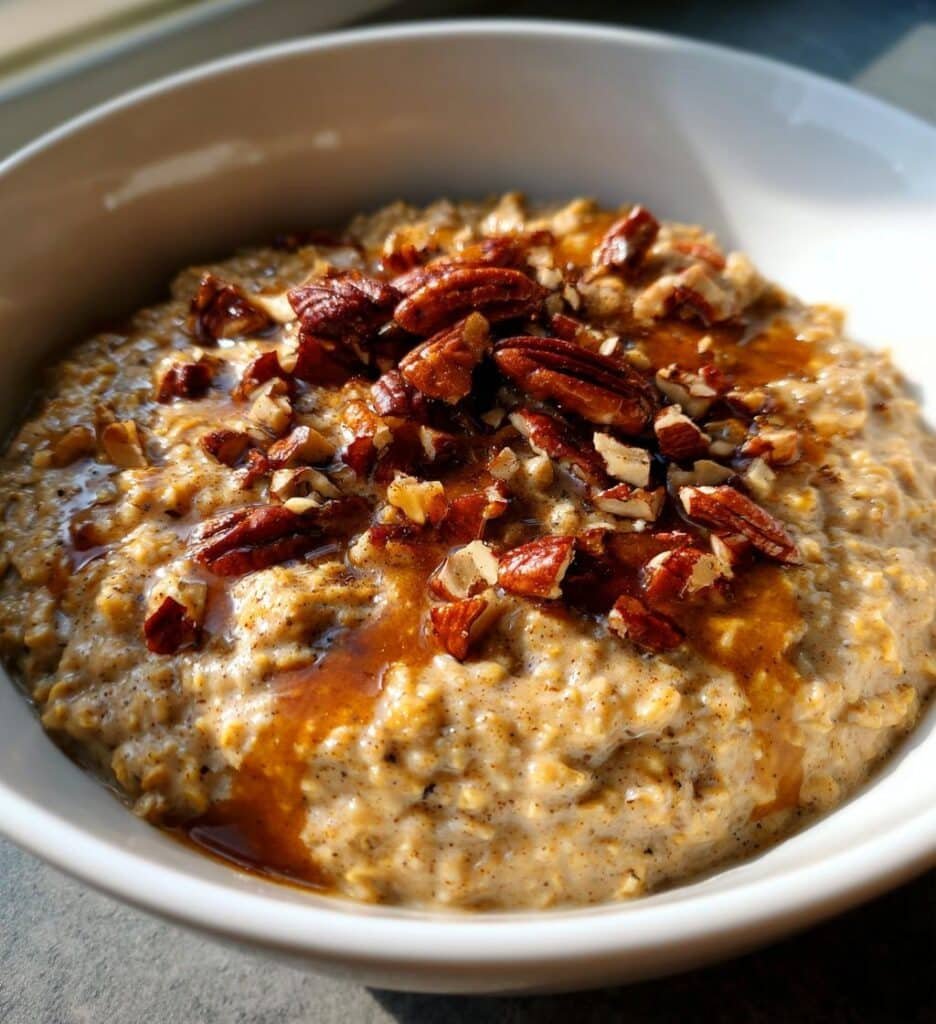 Healthy Crockpot Maple Pecan Pumpkin Oats