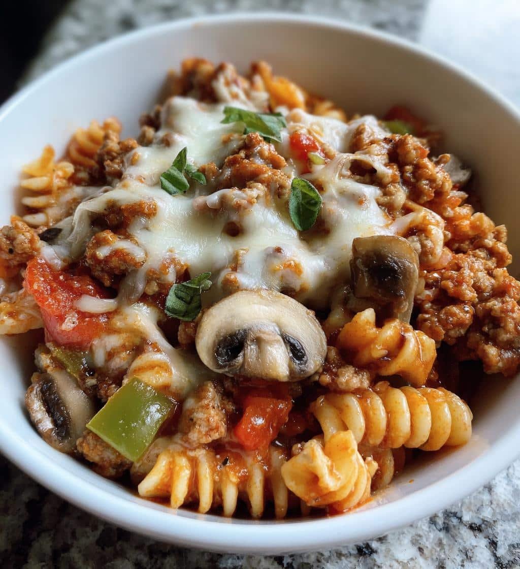 Healthy Crockpot Pizza Casserole