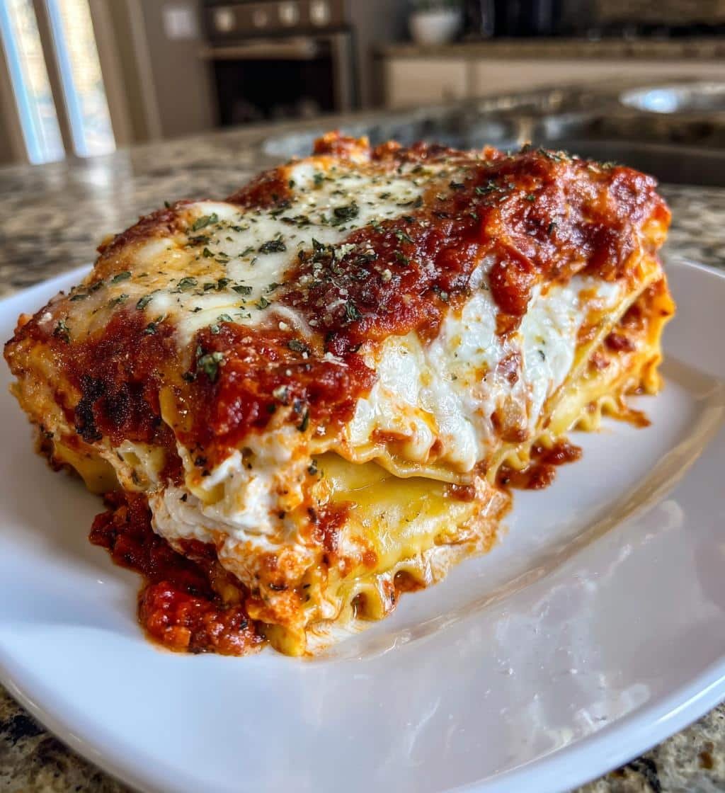 Healthy Crockpot Ravioli Lasagna