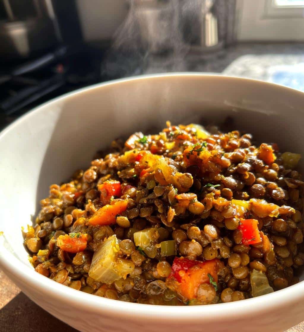 Healthy Crockpot Savory Breakfast Lentil Hash - detail 1